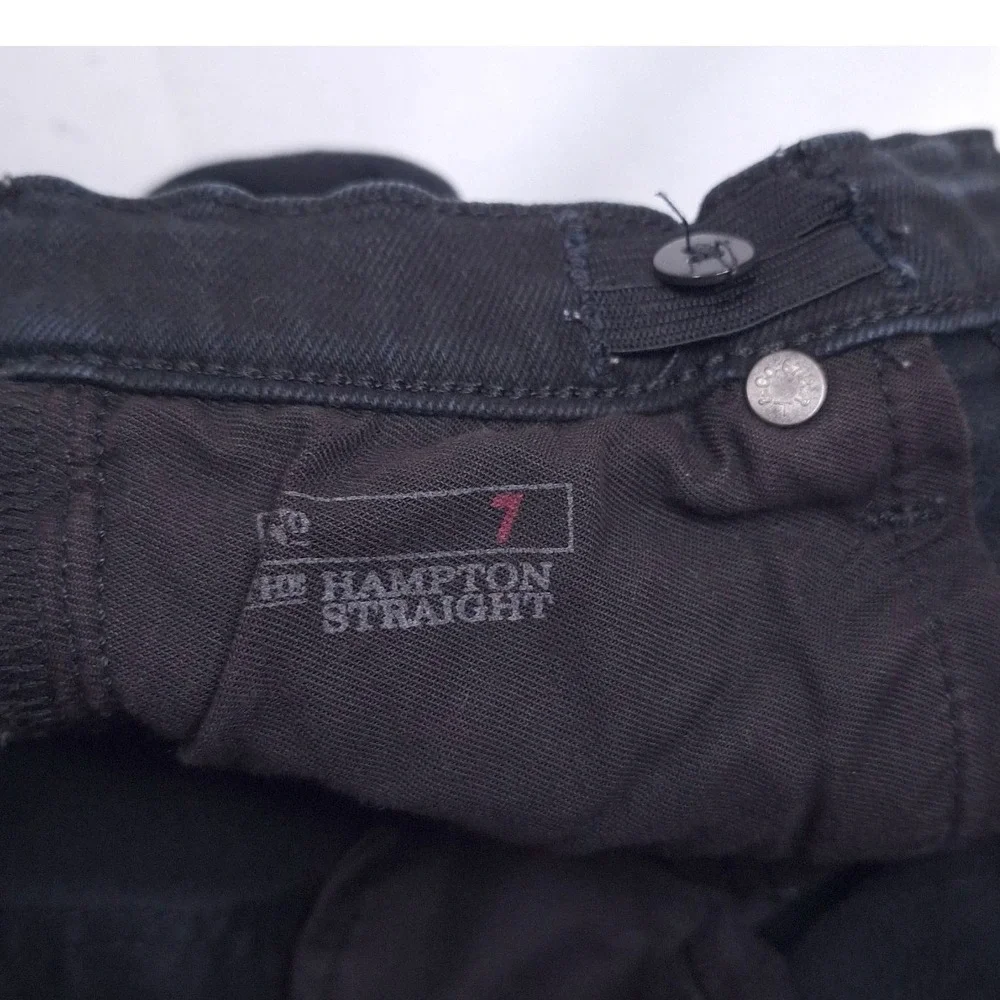 Polo Ralph‎ Lauren Hampton Straight Jeans kids Sz 7 Black Adjustable Waist Denim
